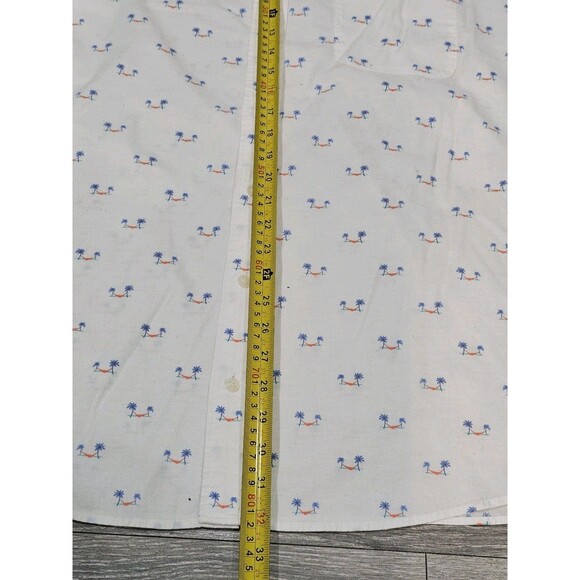 Vineyard Vines Shirt Mens 2XB Short Sleeve Button Front Casual Palm Print Preppy - Picture 8 of 12